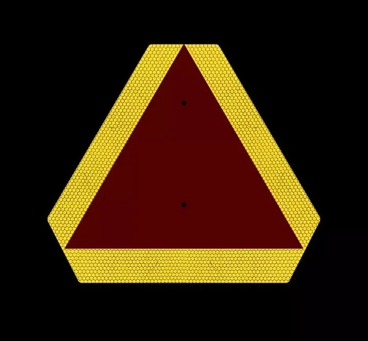 Orange Triangle Sign On Vehicle 8 Orange Triangle Sign On Vehicle 8