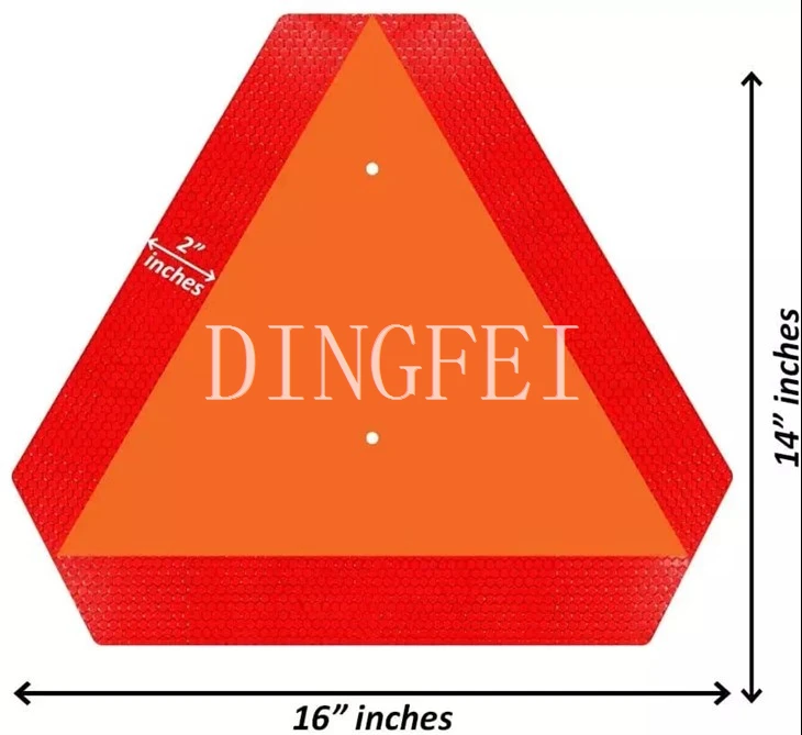 Orange Triangle Sign On Vehicle