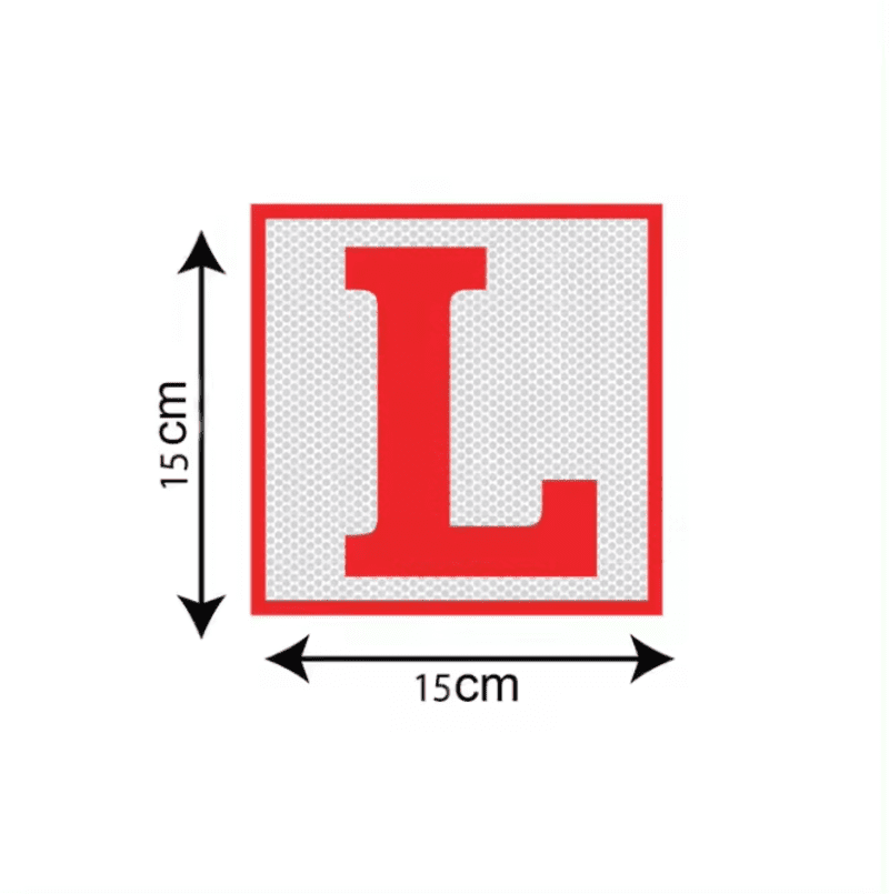 Red L Shape Board Learning Driver Reflective Car Sticker 1 Red L Shape Board Learning Driver Reflective Car Sticker 1