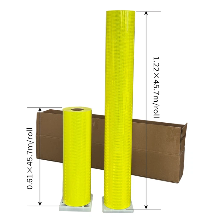 Fluorescent Yellow Micro Prismatic Reflective Tape PET Reflective Vinyl Sheeting Material for Traffic Sign 3 Fluorescent Yellow Micro Prismatic Reflective Tape PET Reflective Vinyl Sheeting Material for Traffic Sign 3